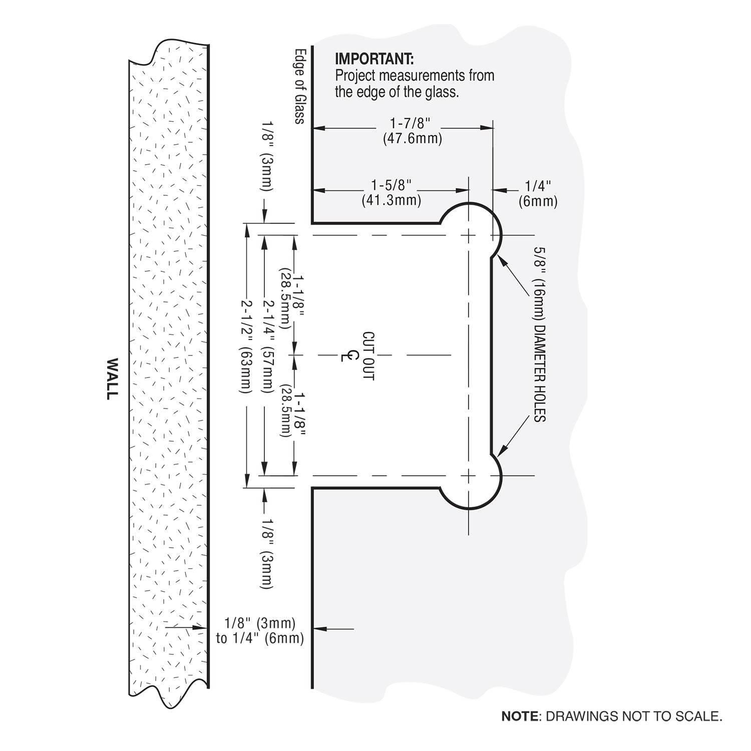 Wall Mount with Short Plate Americana Series Hinge