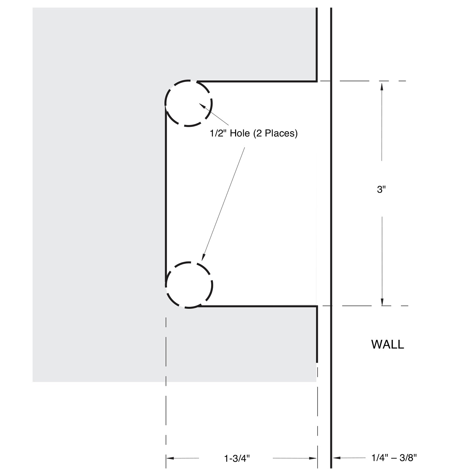 Wall Mount with Full Back Plate Adjustable Maxum Series Hinge