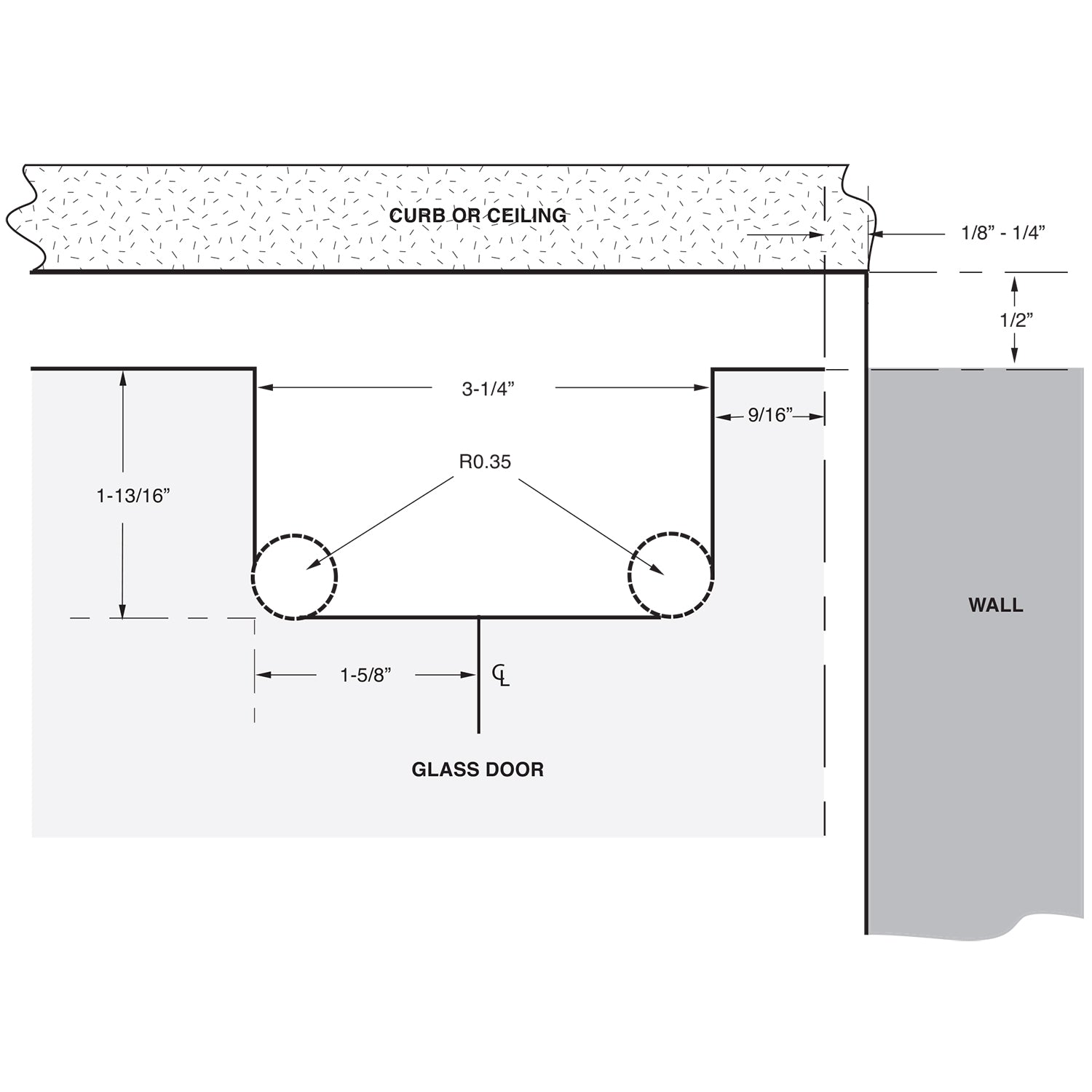 Wall Mount with Reversible "L" Bracket Adjustable Montreal Series Hinge