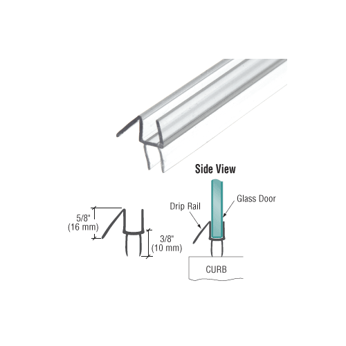 CRL CRL Clear Co - Extruded Bottom Wipe with Drip Rail for Glass P956WS - CCP22