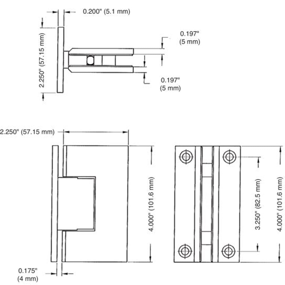 Wall Mount with Full Back Plate Maxum Series Hinge