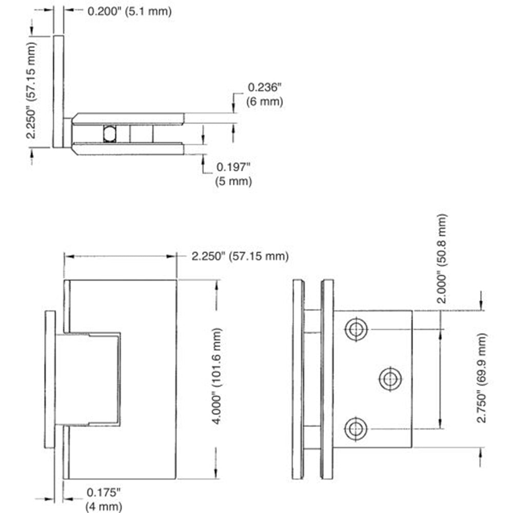 Wall Mount with Offset Back Plate Maxum Series Hinge