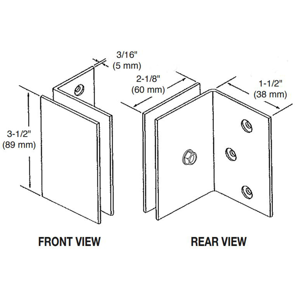 Wall Mount Designer Series Glass Clamp