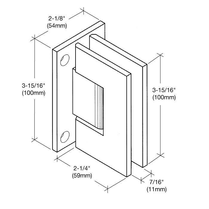Vienna 037 Series Wall Mount Full Back Plate Hinge