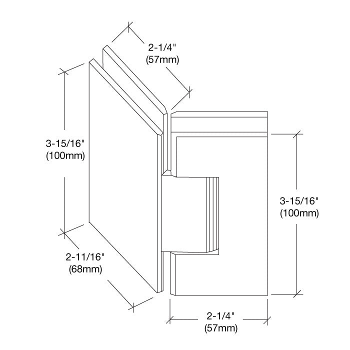 Vienna 045 Series 135 Degree Glass-to-Glass Hinge
