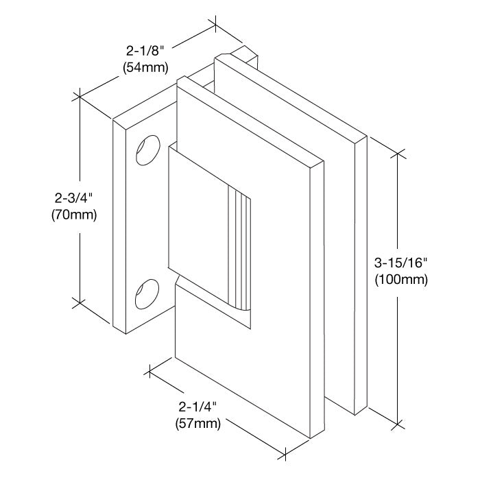 Vienna 074 Series Wall Mount Short Back Plate Hinge
