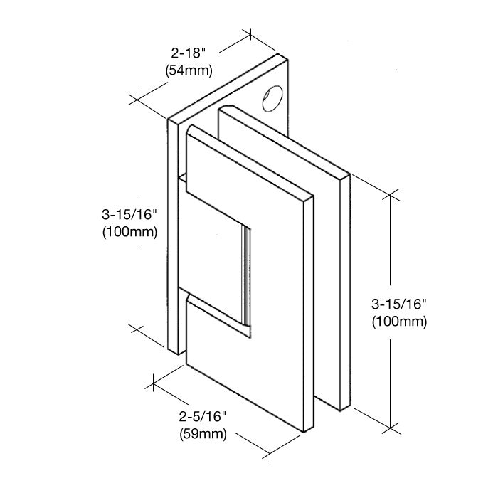 Vienna Adjustable Wall Mount Offset Back Plate Hinge