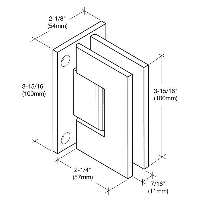 Vienna 537 Series 5 Degree Pre-Set Wall Mount Full Back Plate Hinge