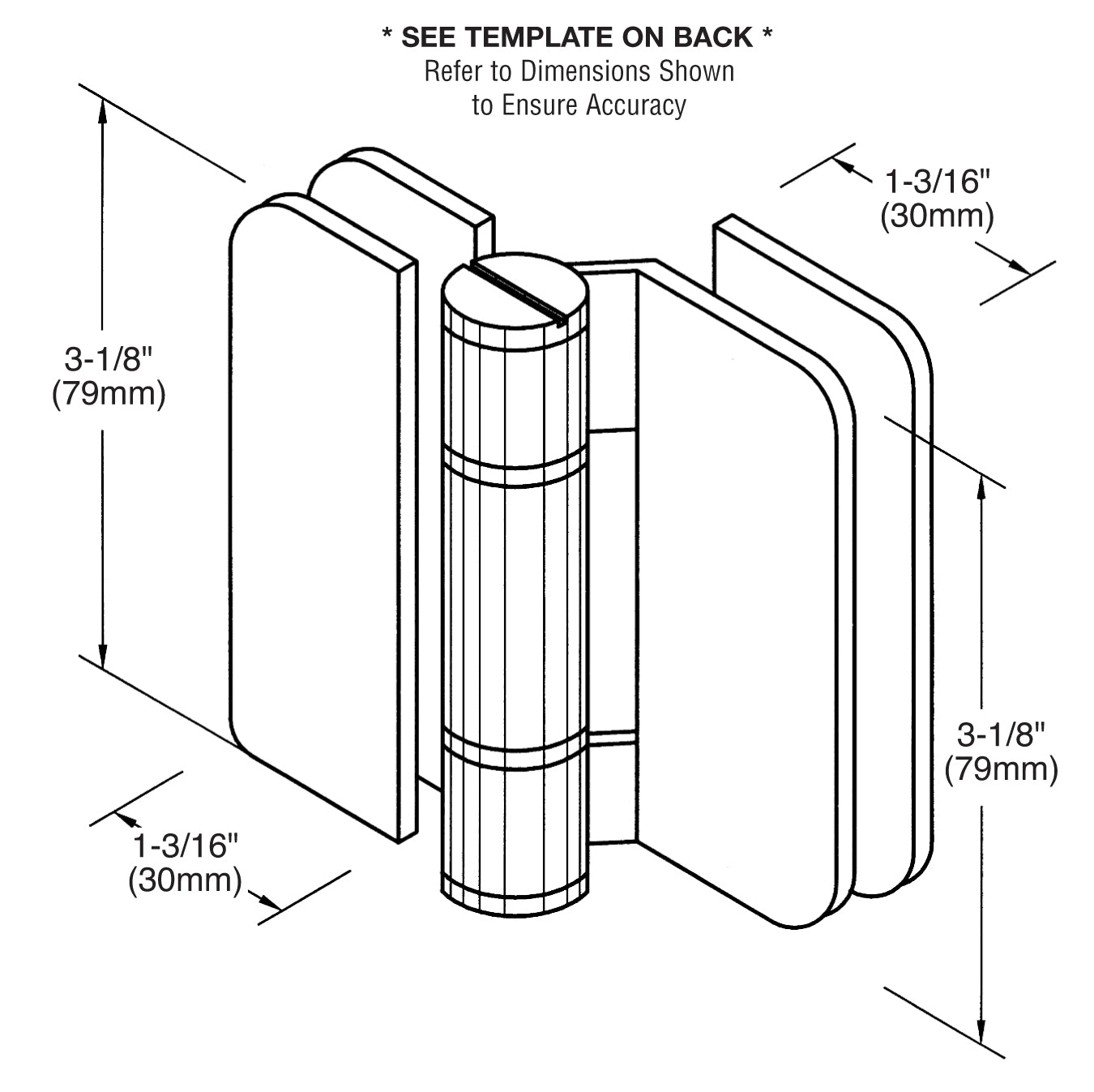 Zurich 01 Series 180 Degree Glass-to-Glass Outswing or Inswing Bi-Fold Hinge