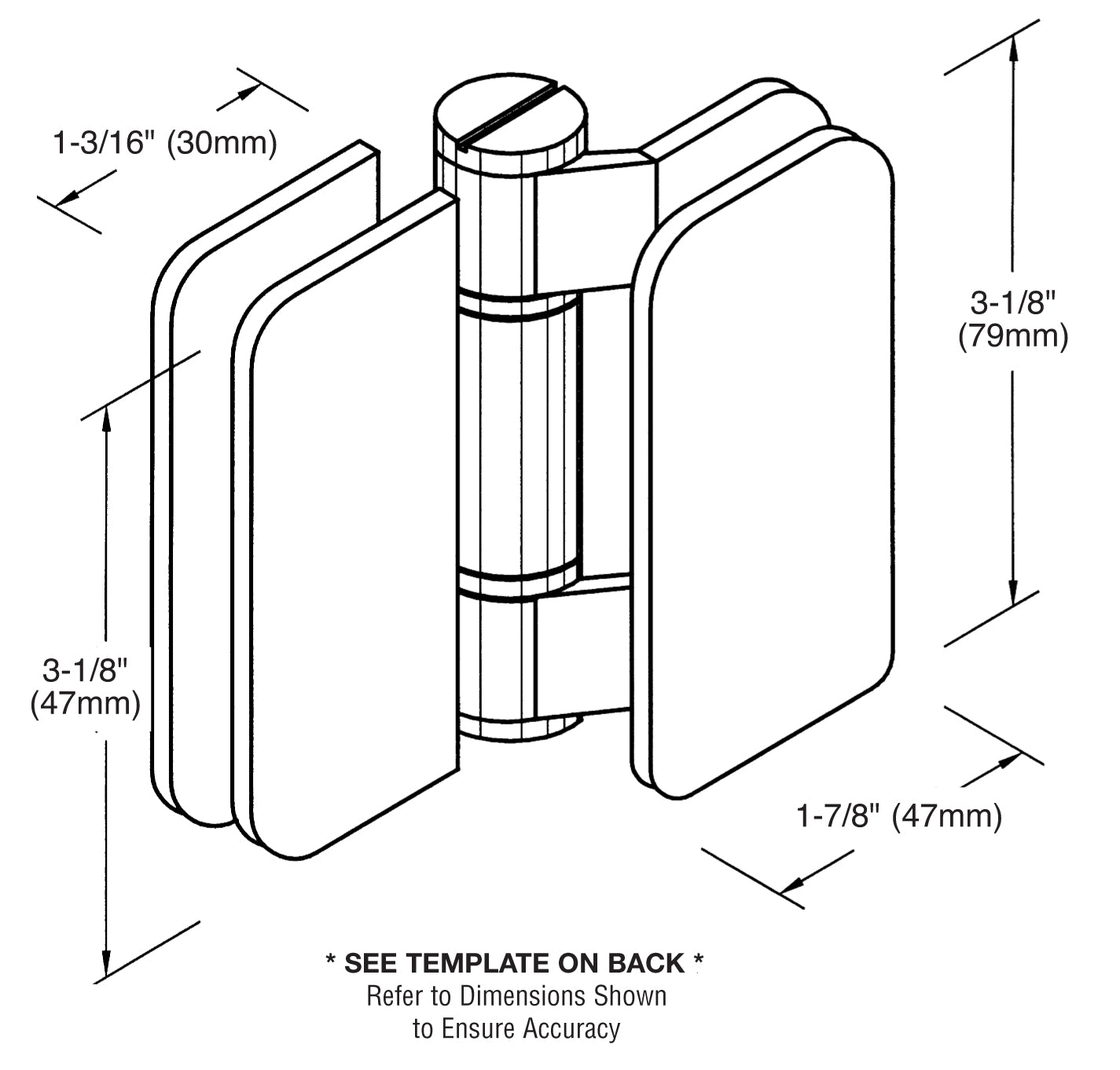 Zurich 02 Series 180 Degree Glass-to-Glass Inswing or Outswing Bi-Fold Hinge