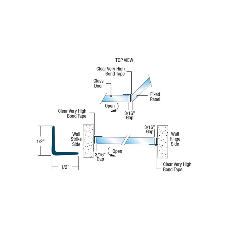 FHC FHC 1/2" x 1/2" "L" Angle Jamb - 95" Long CLS3812