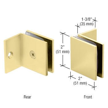 CRL Fixed Panel Square Clamp With Small Leg SGC037SB