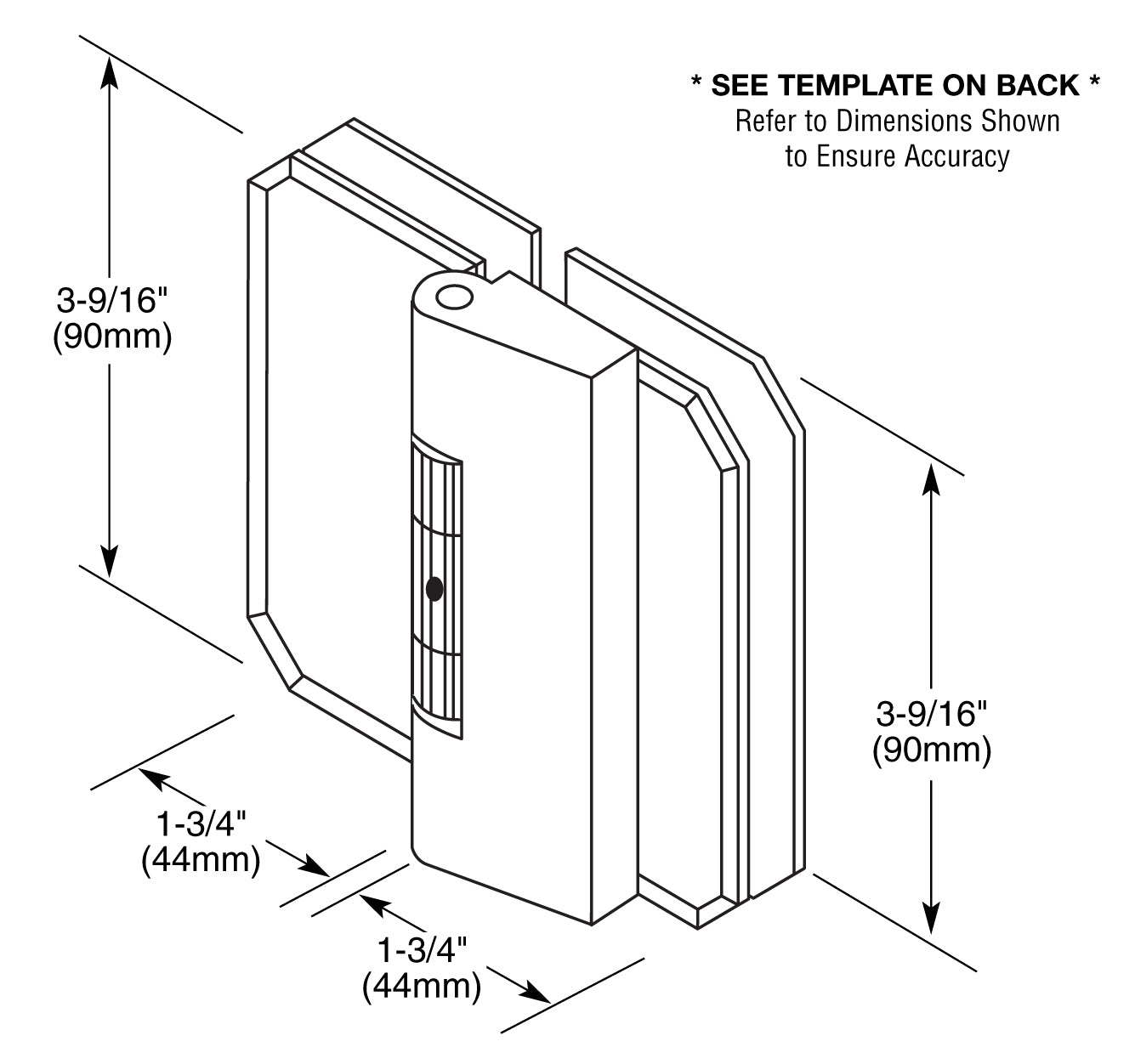 CRL Monaco 183 Series 180 Degree Glass - to - Glass Hinge Swings In and Out M0N183CH