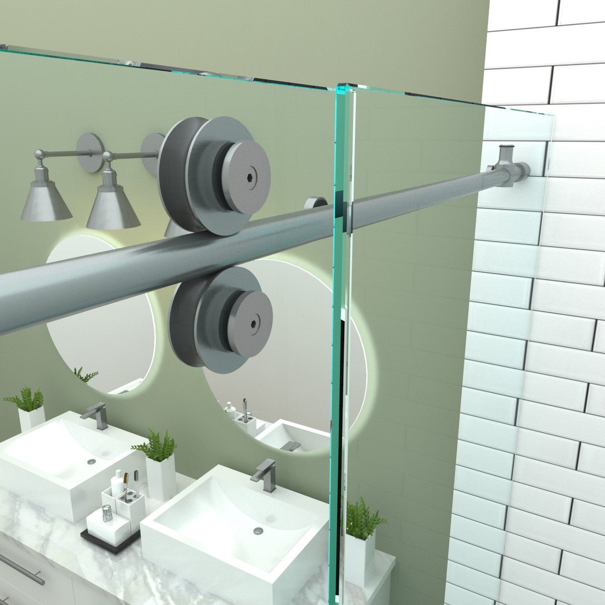 Structure Glass Solutions Quatro Standard Sliding System Quatro Standard Sliding System - Brushed Nickel