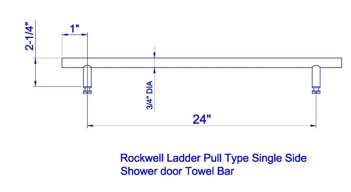 Rockwell Security Rockwell Ladder Type Single Side Towel Bar Towel Bar for Glass Shower Doors SDPLPT24ORB