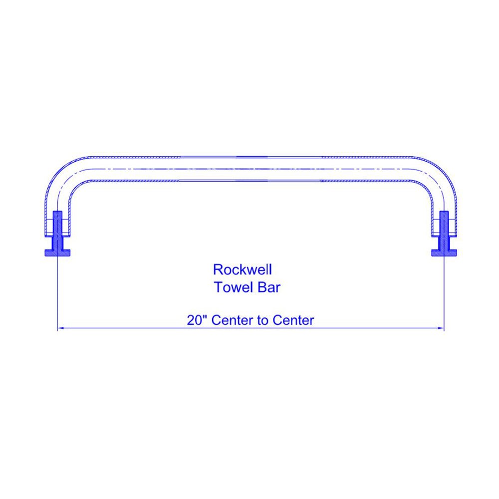 Rockwell Security Single Side Shower Door Towel Bar without Metal Washers SDP3/4X20PS