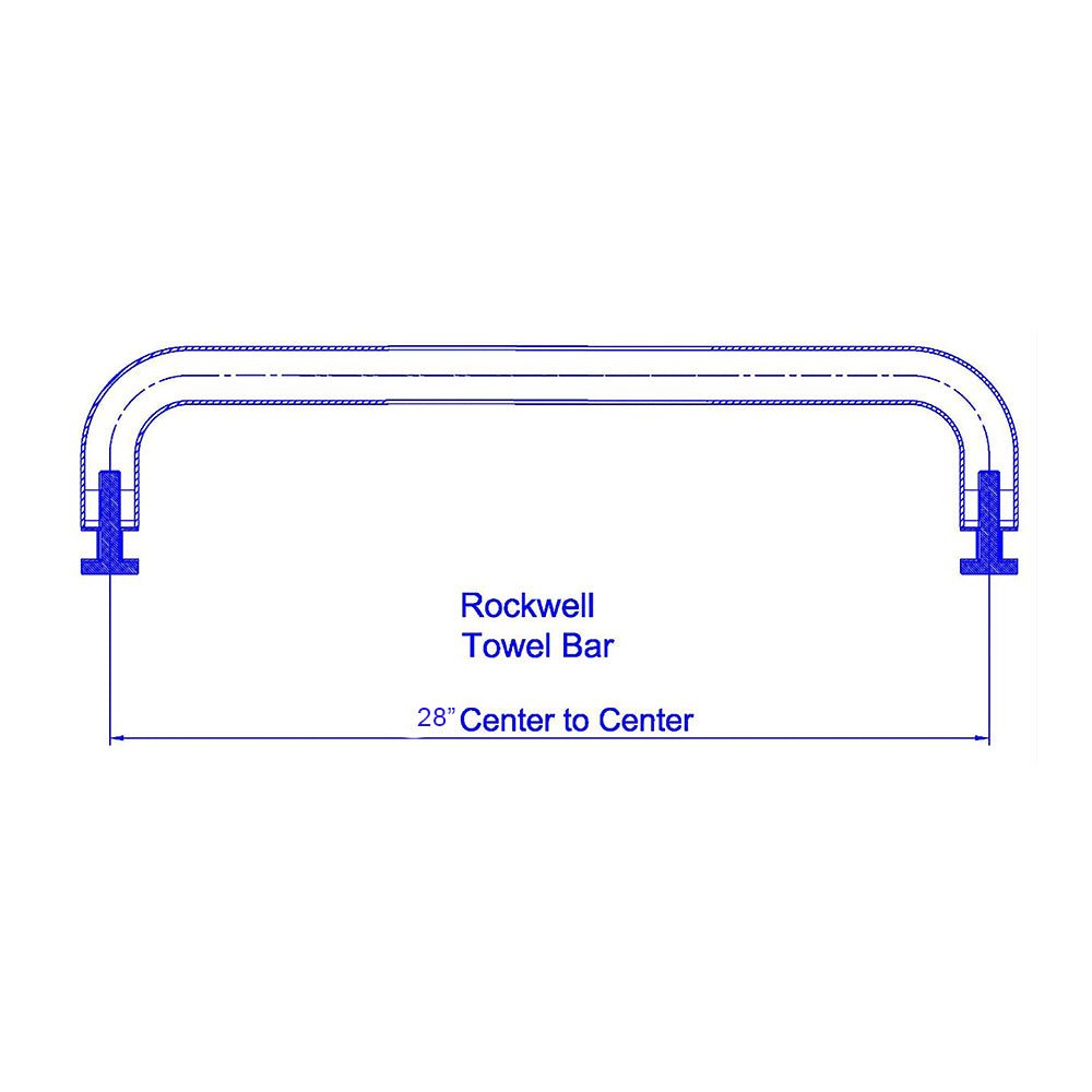 Rockwell Security Single Side Shower Door Towel Bar without Metal Washers SDP3/4X20PS