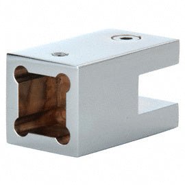 CRL Square Cornered Support Bar Bracket for 3/8" to 1/2" Thick Glass SQ910CH