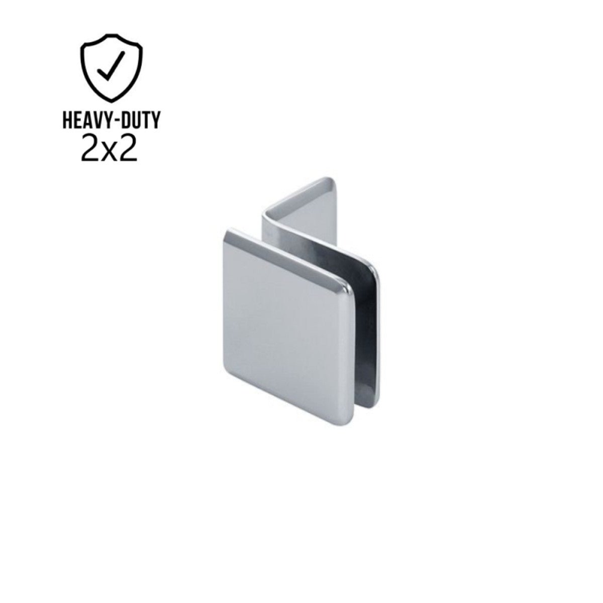 Structure Glass Solutions 2 x 2 Wall Mount Beveled Edges Glass Clamp W/Leg GCB - 201 - Chrome