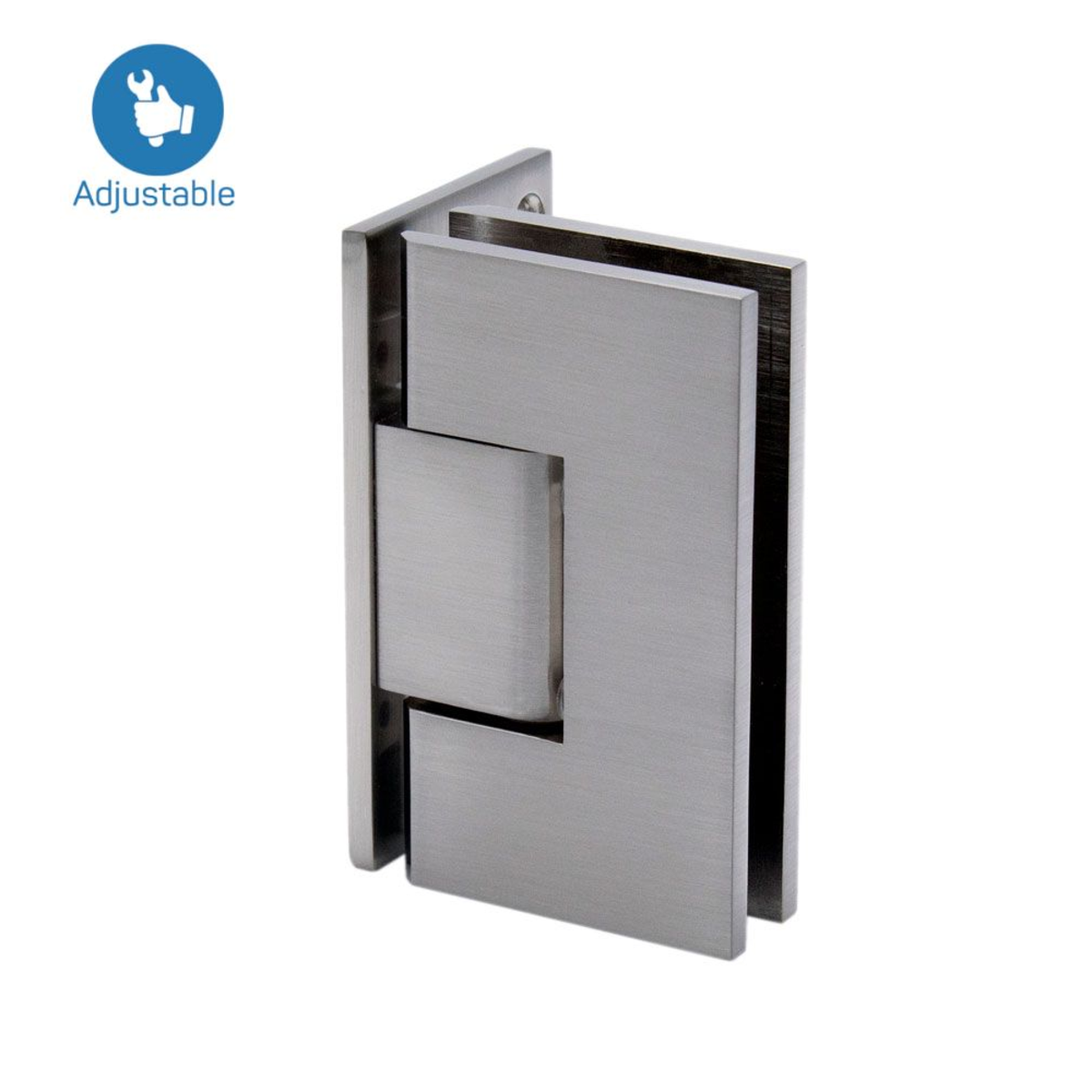 Wall to Glass Offset Back Plate Adjustable Hinge
