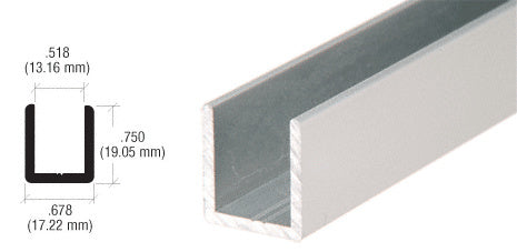 CRL Brushed Nickel 1/4 Standard AluminumJ Channel - 12 ft Long - Screen  Door Hardware 