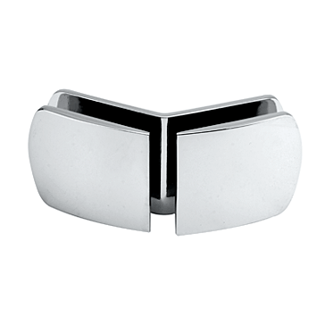 ShowerDoorHardware.com 2 1/2" X 2" Cambered Face 135° Glass To Glass Clip