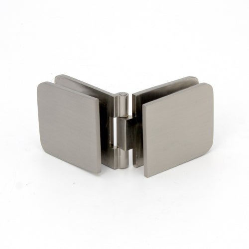CRL Chrome Square Hole-in-Glass U-Clamp - For Frameless Shower Door Fixed Panels (5/16" To 1/2" Glass)