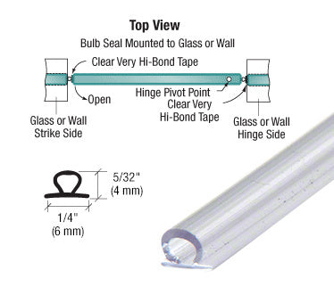 Translucent Vinyl Bulb Seal 5/32" Gap