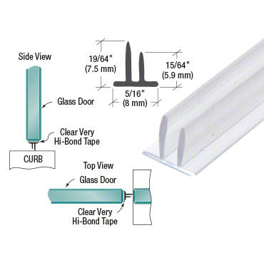 CRL Translucent Vinyl Double Fin Bottom Seal 5/16" Maximum Gap