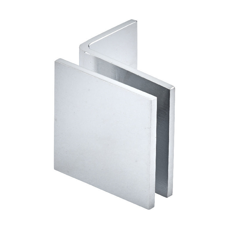 US Horizon CGTW2BN 5/32 Inch To 3/16 Inch Clearance Gap Square Wall Mount Glass Clip With Mounting Leg Satin-Nickel