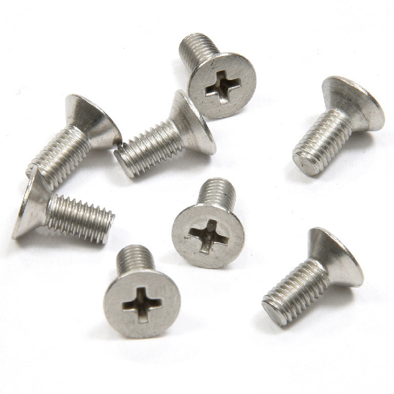 Brushed Nickel 5 x 12 mm Cover Plate Flat Head Phillips Screws