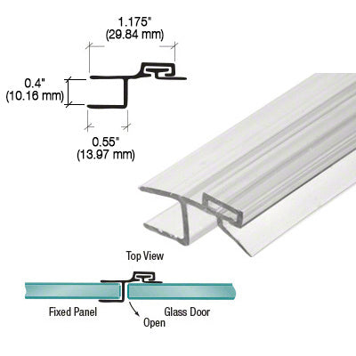 CRL Polycarbonate Strike and Door H Jamb Seal with Vinyl Insert 180 Degree for Glass