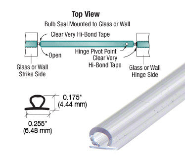 Translucent Vinyl Bulb Seal 5/32" Gap