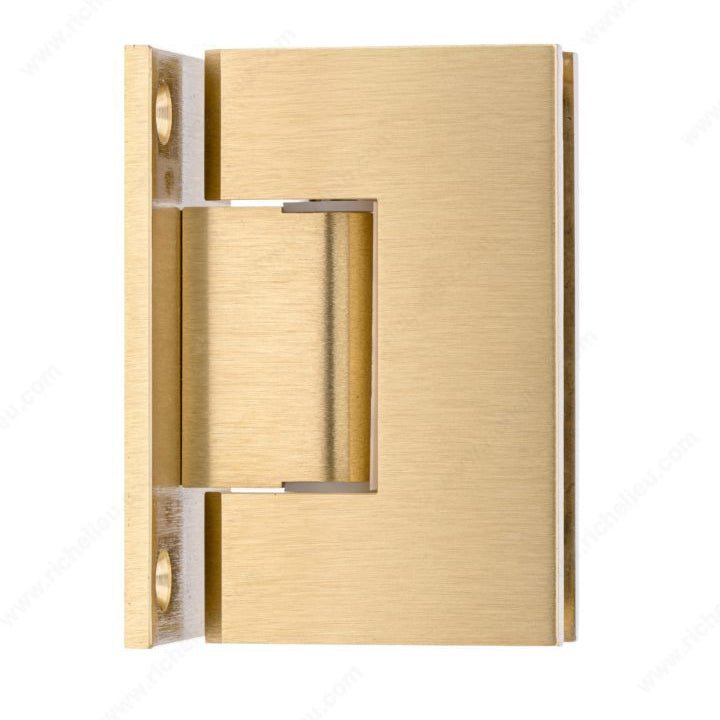 Brushed Nickel Riveo Pro Glass-to-Wall Hinge with Full Backplate