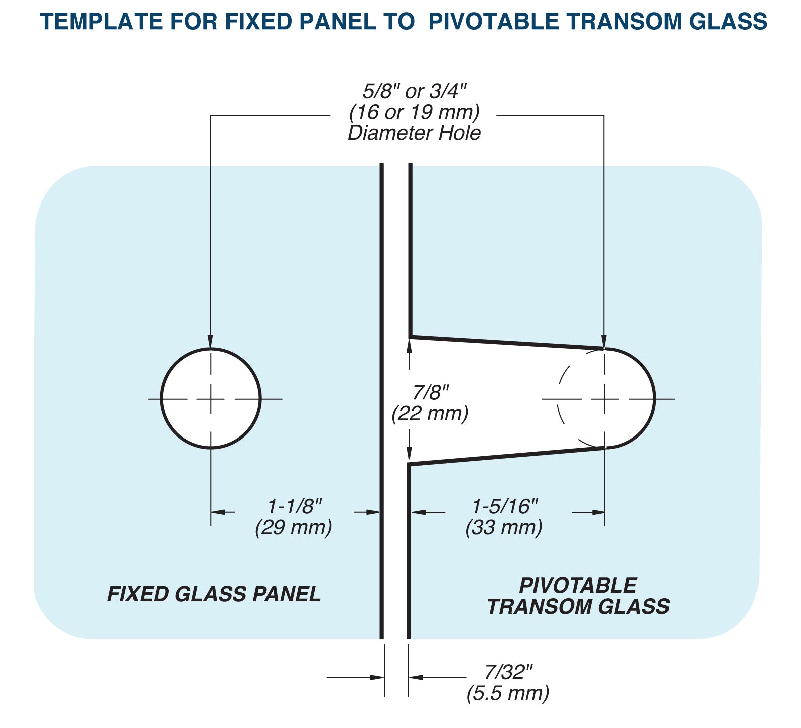 FHC Beveled 180 Degree Glass To Glass Pivotable Transom Clamp