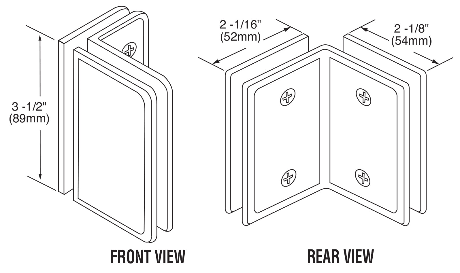 90 Degree Glass-to-Glass Clamps