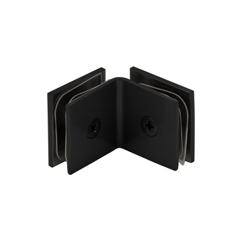 FHC Open Face Square - 90 Degree Glass Clamp For 3/8" And 1/2" Glass - Matte Black
