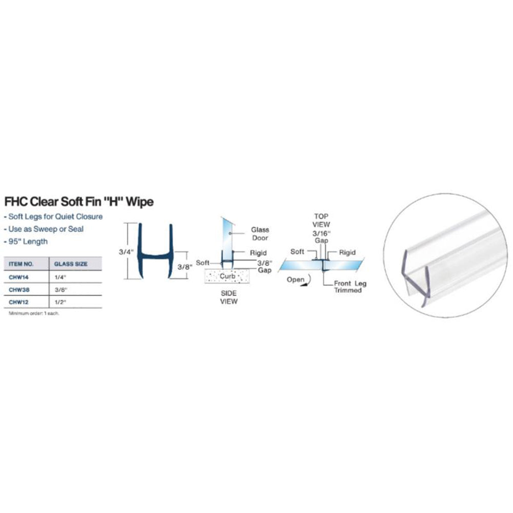 FHC Soft Fin 'H' Wipe for Glass - 95" Long