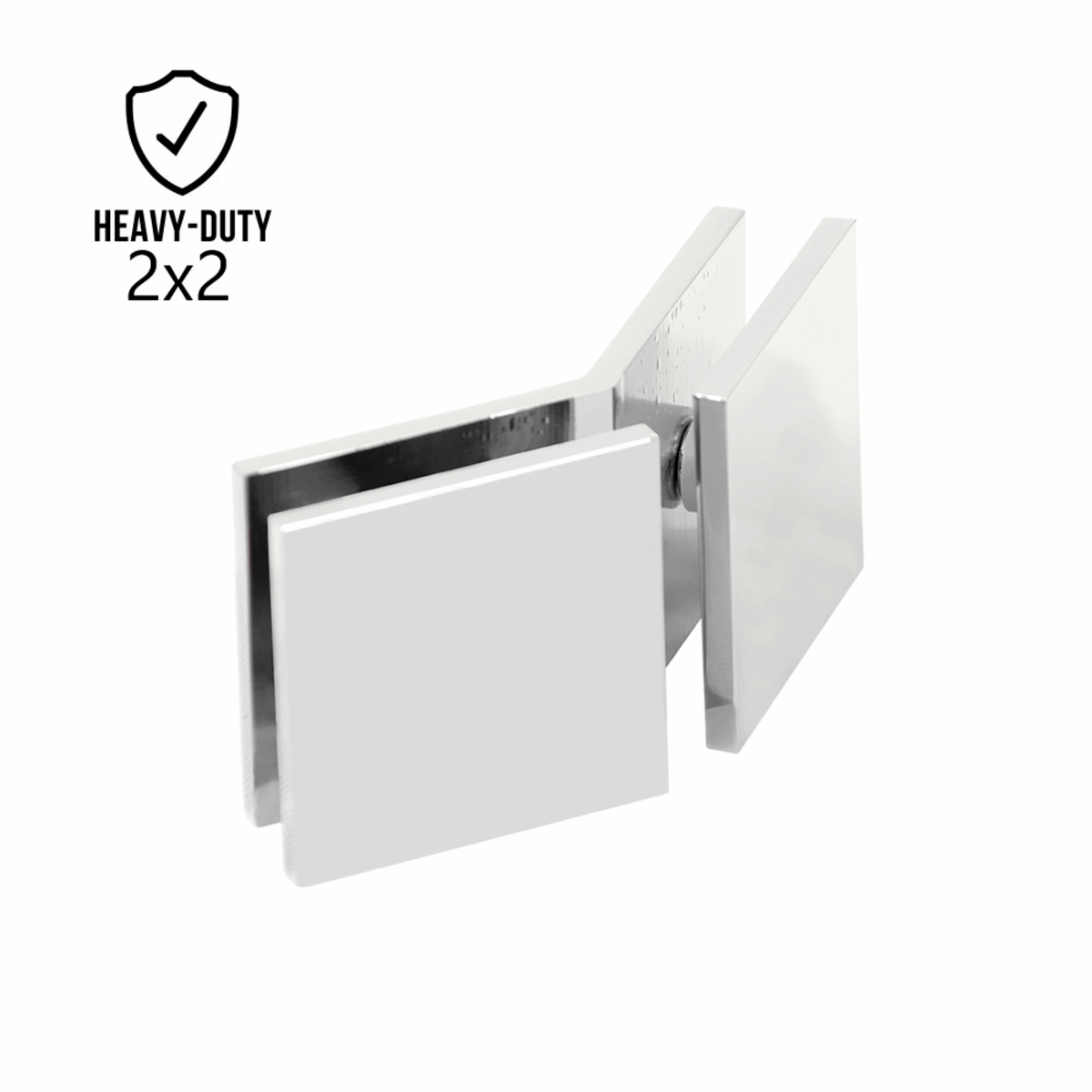 2" x 2" 135° Heavy Duty Glass to Glass Square Edges Glass Clamp