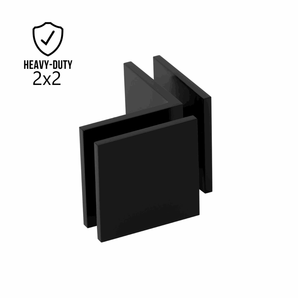 2" x 2" 90° Heavy Duty Glass to Glass Square Edges Glass Clamp