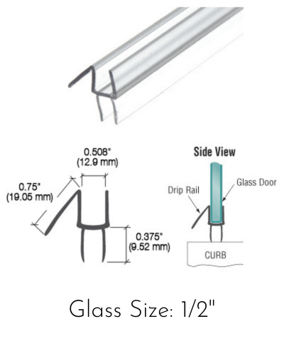CRL Clear Co-Extruded Bottom Wipe with Drip Rail for Glass
