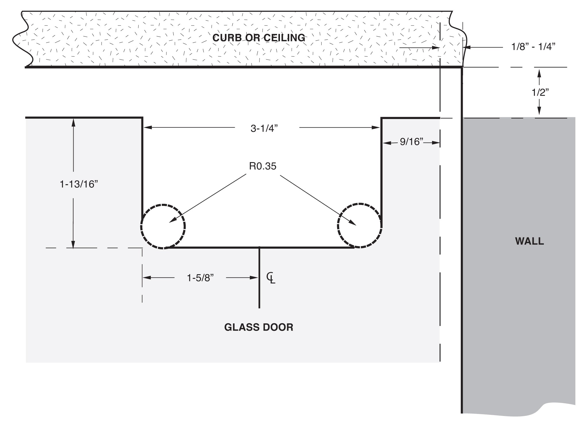 Adjustable Glass to Curb (Bottom) Pivot Hinge