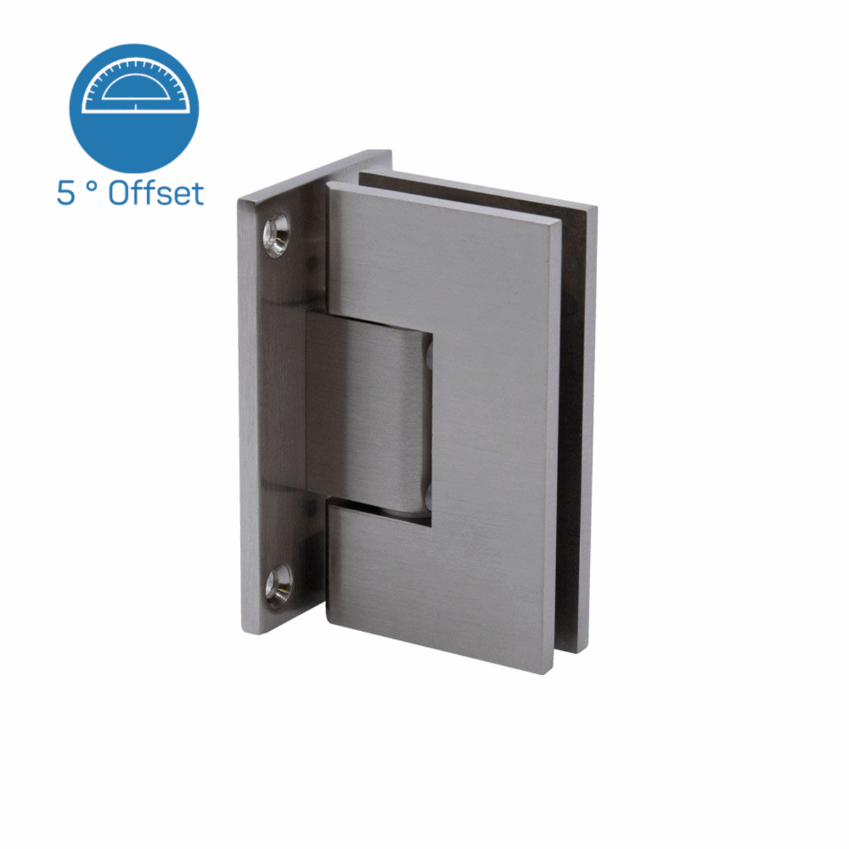 5° Wall to Glass Full Back Plate Hinge