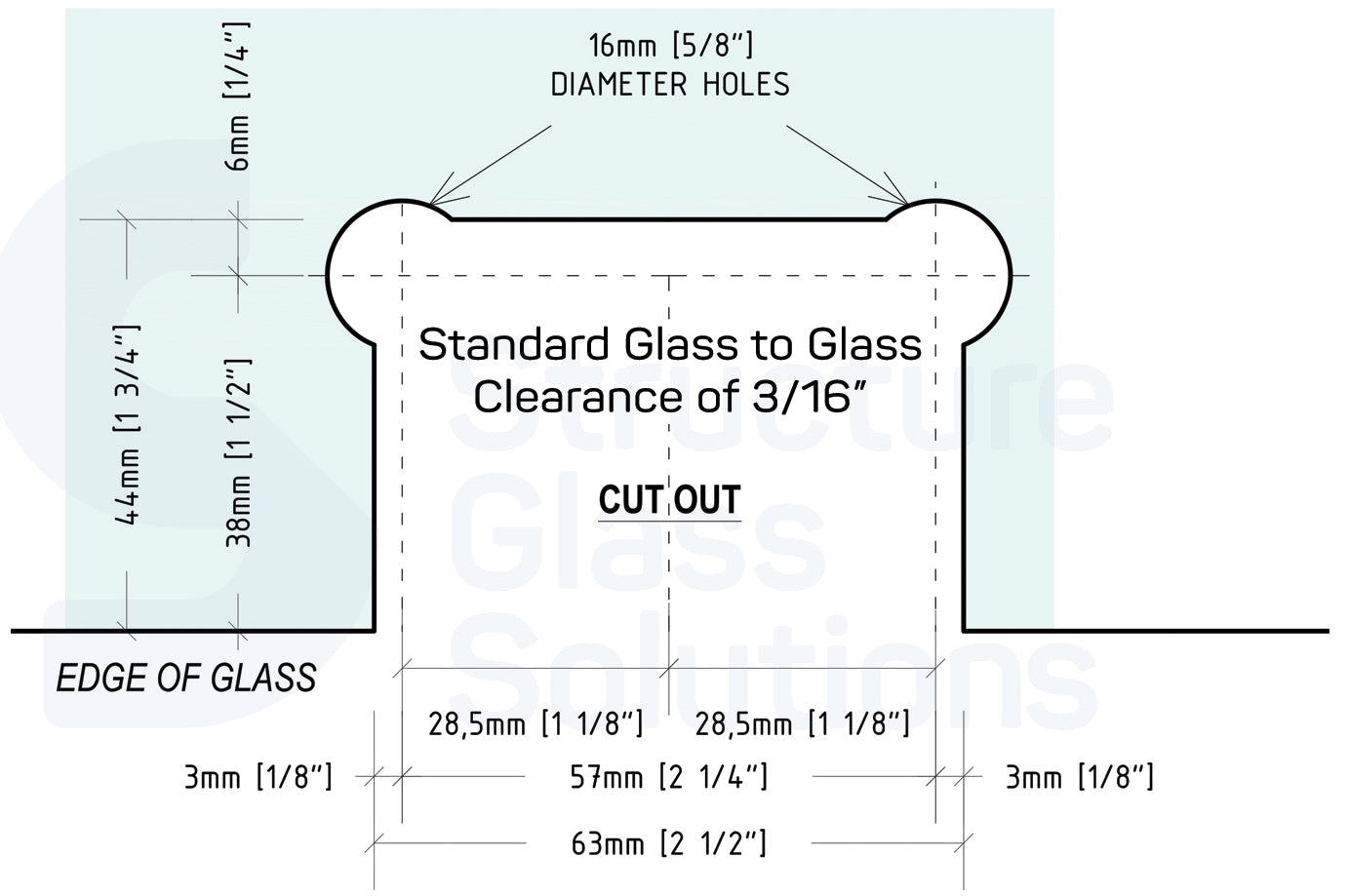 180° Glass to Glass Hinge