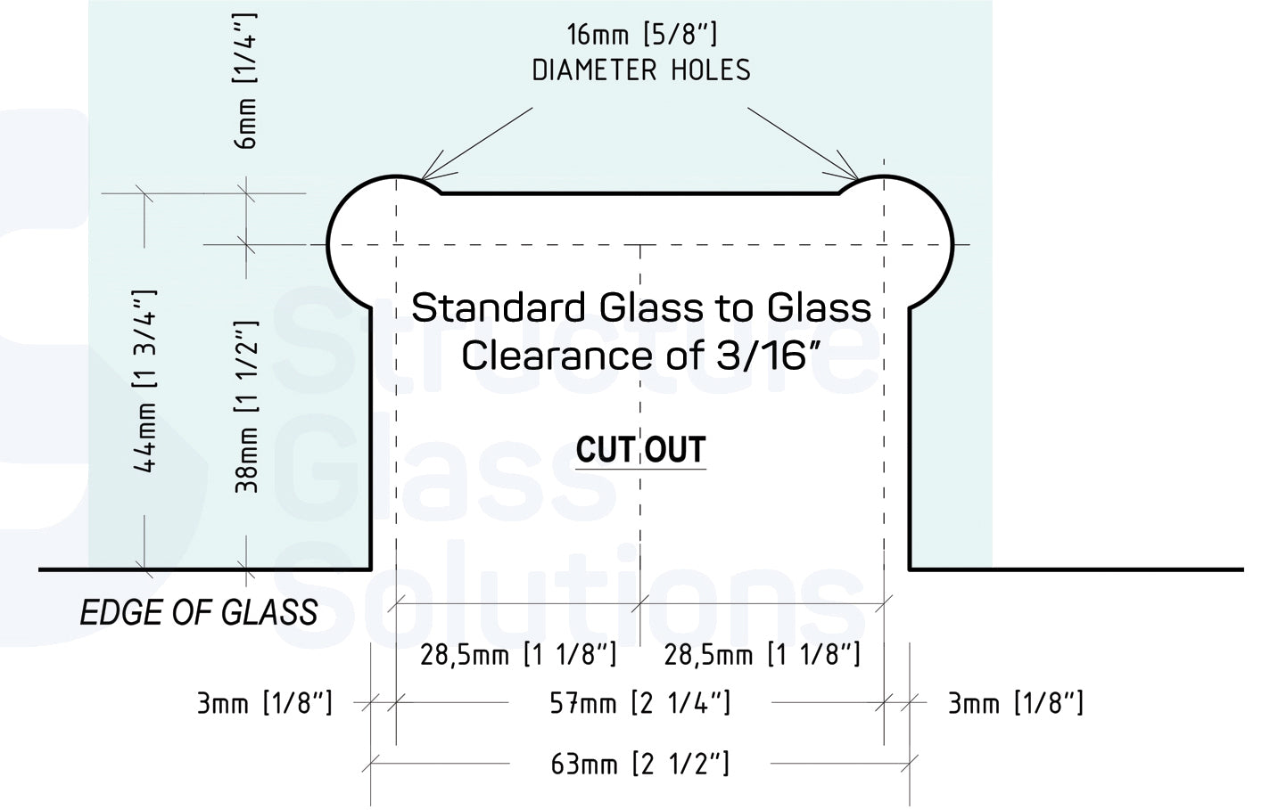 180° Glass to Glass 5° Hinge