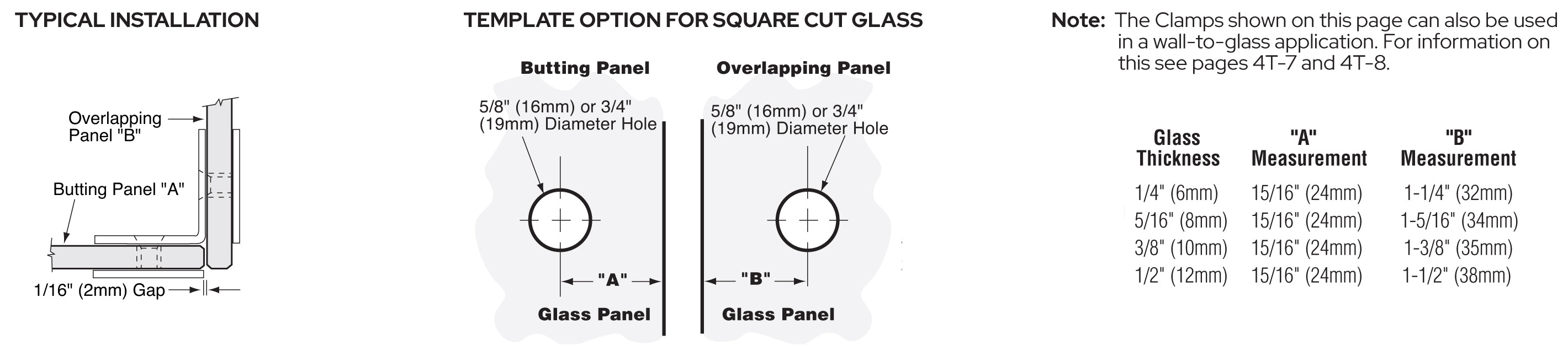 Chrome Monaco Series 90 Degree Glass-to-Glass Clamp
