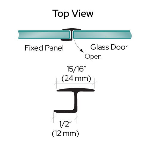 Polycarbonate Clear H-Jamb 180 Degree for Glass