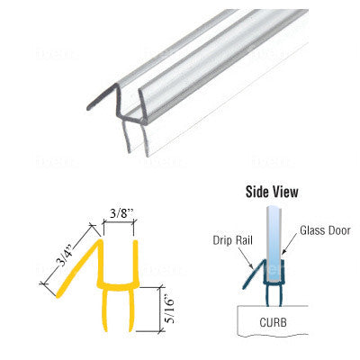 Shower Door Bottom Seal with Drip Rail