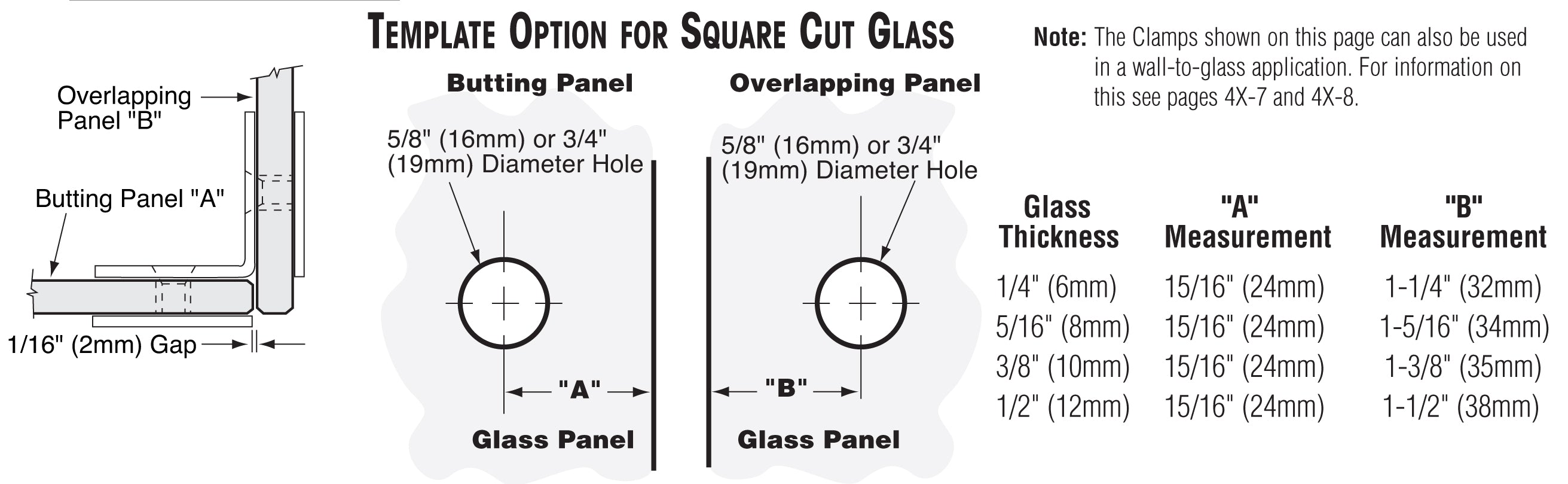 Open Face 90 Degree Square Glass Clamp