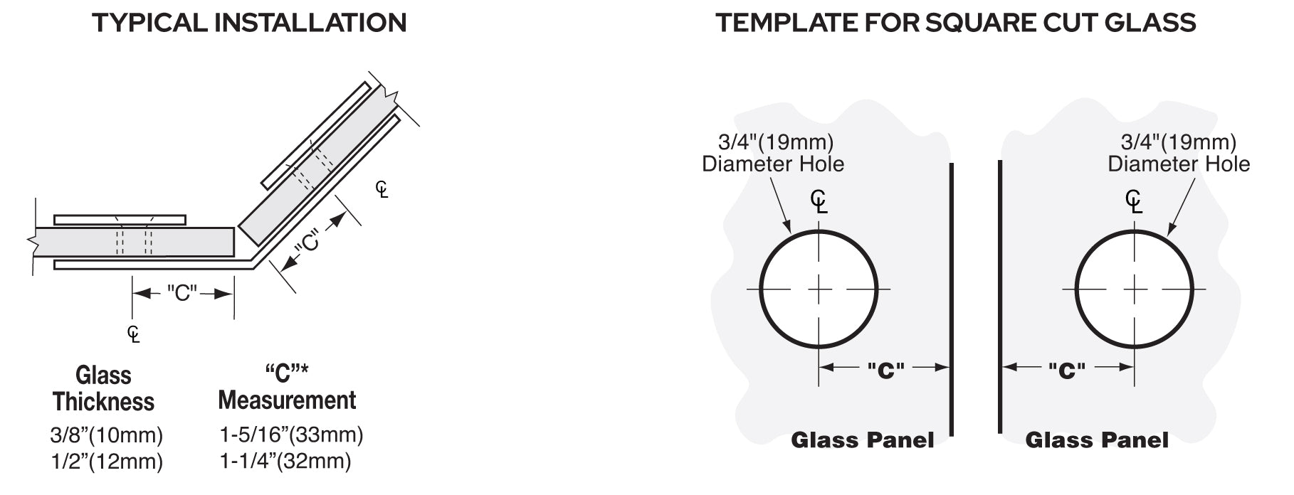 Square 135 Degree Glass-to-Glass Clamp
